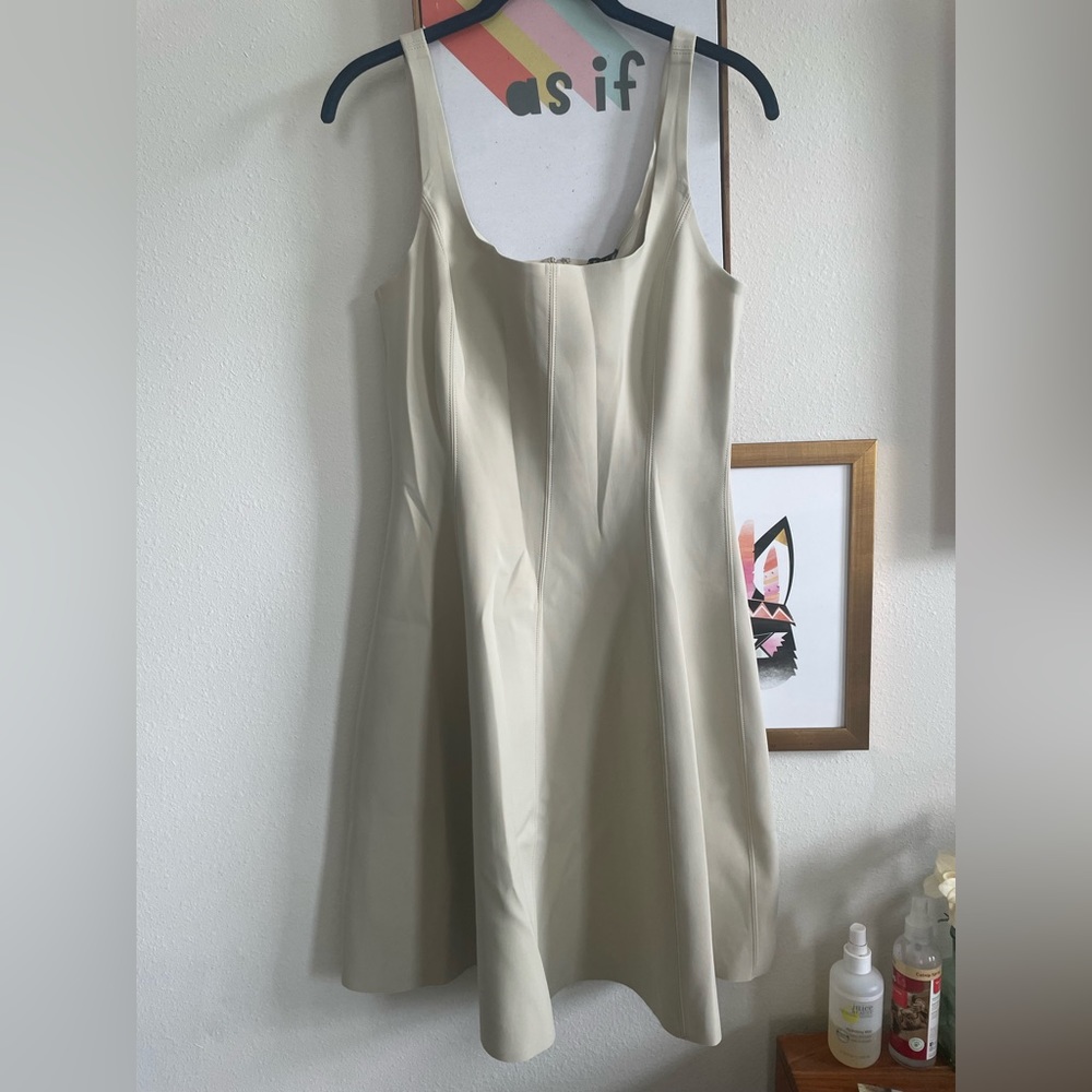 Nude colored Theory Scuba Material Fit and flare dress